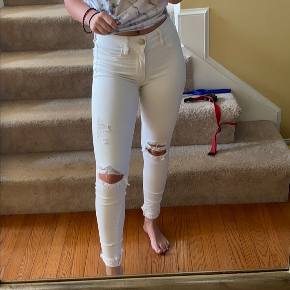 Hi rise white jeggings